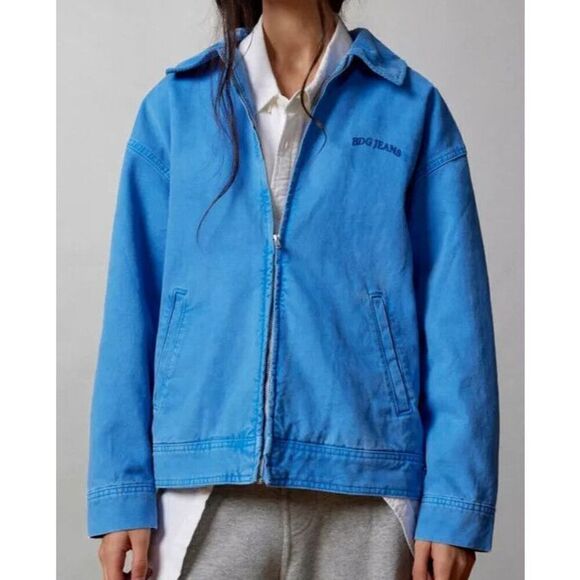 BDG x Urban Outfitters Women Sz L Blue Dex Canvas Oversized Workwear Jacket - Picture 12 of 13